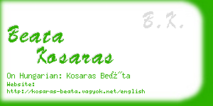 beata kosaras business card